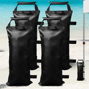 4/6/8 Pack SANWAY Sand Bags for Canopy Weights Set of 4 (No Sand)-Sand Bags for Weight - Sandbags for Canopy Tent- Canopy Weights for Canopy Tent Legs - Canopy Weights with Handles, Black (112 LBS (4 Pack))