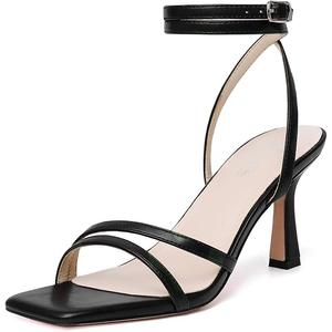 Mostrin Womens Sandals Strappy Heels for Women Ankle Strap Lace Up Heels Square Open Toe Heels Tie Up Stiletto High Heeled Sandals for Prom, Party, Daily Wear Size 38