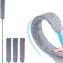 Retractable Gap Dust Cleaner Cleaning Tools with 3 Microfiber Dusting Cloths Long Handle 48.5inches Washable and Retractable Duster Brush for Cleaning Under Appliances Furniture Couch Fridge