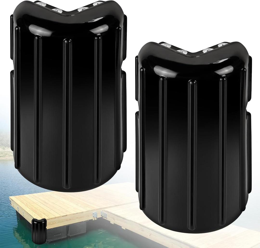 Dock Bumpers Dock Corner Bumper Fender Marine Boat Dock Bumpers for Edge Corner,Inflatable Dock Protection,Soft UV-Resistant Marine-Grade Vinyl,Stainless Steel Mounting Hardware Included,8"x16"
