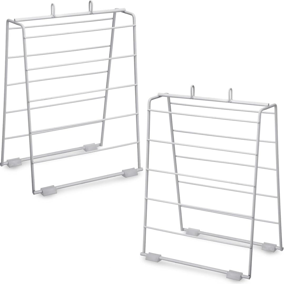 Yaomiao 2 Packs Deli Bag Dispenser Metal Grocery Bag Stand Plastic Grocery Bag Holder Portion Bag Dispenser White Coated Wire Bag Holder for Retail Store Home Restaurant, 9 x 6 x 12 Inch