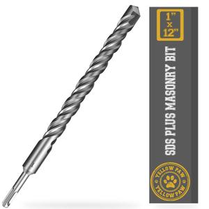 1 Inch SDS Plus Masonry Drill Bit for Concrete & Brick (12" Length - Industrial Grade) Fits All SDS Rotary Hammers - Carbide Tipped for Cement, Stone, Block, & More