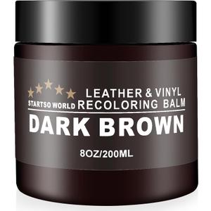STARTSO WORLD Leather Recoloring Balm, Dark Brown Leather Repair Kit for Furniture, Leather Dye, Leather Color Restorer for Couches, Leather Couch Paint | Repair, Restore Faded & Scratched Leather