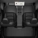 OEDRO Floor Mats for Tesla Model Y Juniper 2025-2026, Front & Rear Mats with Cargo Liner and Seatback Protector, Custom Fit TPE All-Weather Odorless Non-Slip Black Accessories