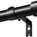 KAMANINA Black Curtain Rod 32 to 58 Inch (2.6-4.8 Feet), 1 Inch Heavy Duty Curtain Rods for Windows, Modern Adjustable Drapery Rods with End Cap (32"-58"), Black