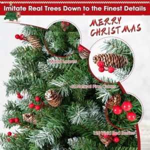 Hinged Christmas Tree with 450 PVC Branch Tips and 200 Warm