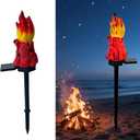 Solar Lights OutdoorFlame-Shaped Waterproof Auto On/Off Solar Christmas Lights for Balcony, Terrace, Lawn, Courtyard, Garden, Beach. (Long)