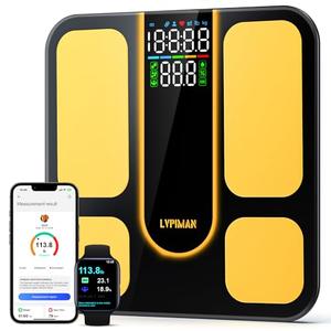 LVPIMAN Professional Smart Scale for Body Weight, BMI, Body Fat, Muscle Mass, Highly Accurate 25 Body Composition Weighing Machine, Bathroom Digital Scale Large Display Sync with Fitness App, 402lb