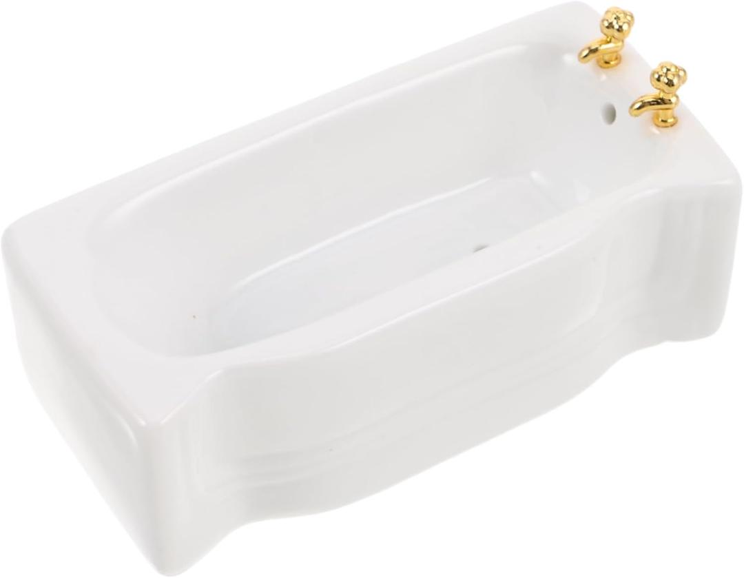 Dollhouse Bathroom Bathtub: 1:12 Dollhouse Bathroom Furniture Accessories Miniature Porcelain Mini Bathtub Figurine