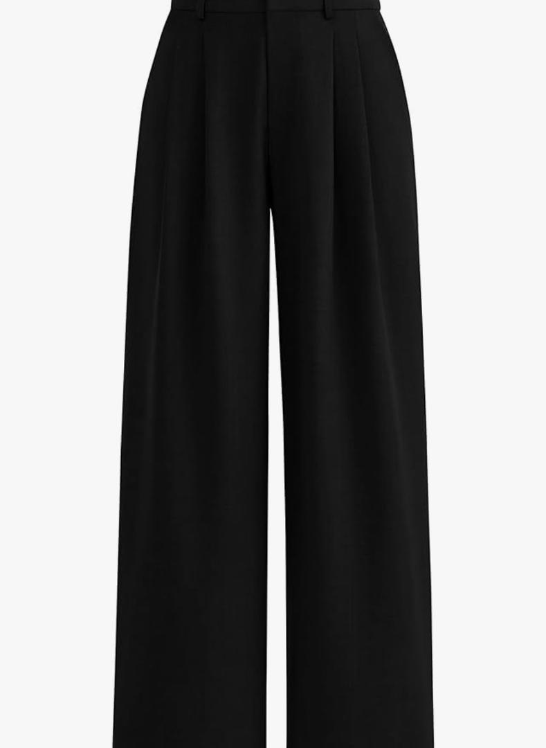 PRETTYGARDEN Women's Summer Elastic High Waisted Work Pants Straight Leg Dressy Business Casual Trousers Slacks Pockets Medium