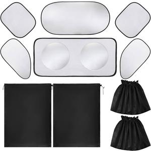 Car Sun Shade, Car Windshield Sunshade Silver Collapsible Portable Block UV Rays Car Sun Protector Front Car Windshield Sunshade for SUV Truck Fit Car Sun Screen, Pack of 9 