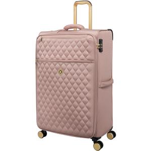 It Luggage Glimmering 32" Softside Checked 8 Wheel Expandable Spinner, Mink Gold, Large