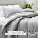 Bare Home Comforter Set - Oversized King Size - Ultra-Soft - Goose Down Alternative - Premium 1800 Series - All Season Warmth (Oversized King, Light Grey)