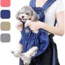Dog Carrier Backpack, Pet Front Carrier Backpack Legs Out Dog Chest Carrier for Small Medium Dogs, Hands-Free Cat Backpack Carrier Dog Travel Backpack Airline Approved Hiking Bike Motorcycle (Upgraded-Blue) One Size