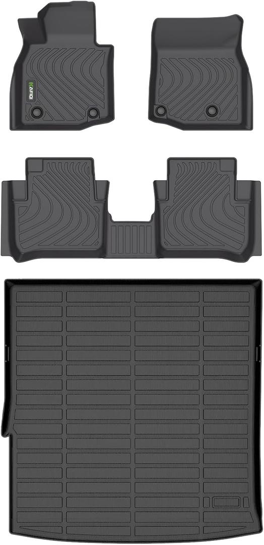 HAFIDI Floor Mats & Cargo Liner Set Fit for 2025-2026 Mazda CX-50 Hybrid All Weather Protection TPE Anti-Slip Automotive Full Set Floor Liners Custom Mazda CX50 Hybrid Accessories - Black