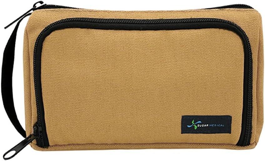 Sugar Medical Insulated Diabetes Insulin Pen Case Organizer  Diabetic Travel Bag for Insulin Pens, Glucose Meter & Supplies with Ice Pack (Hamilton Brown)