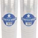 NEXCOVER 18 Inch Stretch Wrap - 1200 Feet | 60 Gauge, 2 Roll Clear Plastic Self-adhering Stretch Wrap Film for Pallet Wrap, Thick and Durable Packing Moving Supplies Heavy Duty Shrink Film.