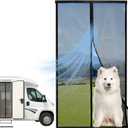 Universal Magnetic Screen Door for RV, Tear-Resistant RV Mosquito Net Proof with Magnetic Closure, Door Mesh Curtain for Camper, Travel Trailer, Pet-Friendly & Easy Install Bug Screen