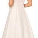 Adrianna Papell Women's Tea Length Midi Dress, Ivory, 16