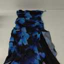 WDIRARA Women's Butterfly Print Asymmetrical Bodycon Maxi Dress Split Ruffle Trim Strapless Tube Dresses, No Size Mark