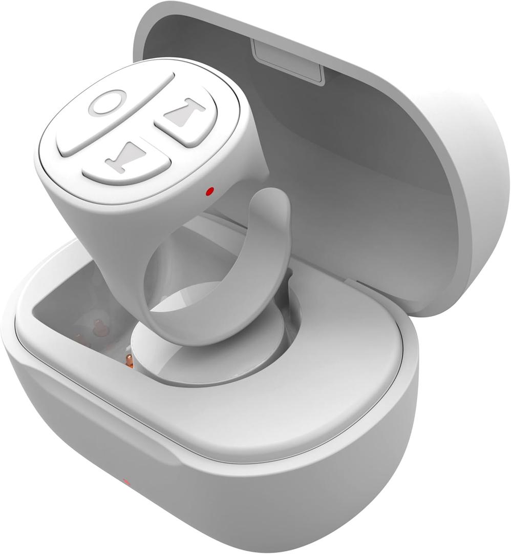 Tiktok Scrolling Ring, Bluetooth Camera Remote Control, Scrolling Ring Remote for iPhone TikTok FB YouTube IG Android Phone, Fingertip Wireless Scroller Page Turner (White)