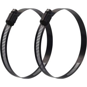 ISPINNER 2pcs 10 Inch Stainless Steel Adjustable 241-267mm Size Range Worm Gear Hose Clamp, Fuel Line Clamp for Plumbing, Automotive and Mechanical Application (Black) ISPINNER 2pcs 10 Inch Stainless Steel Adjustable 241-267mm Size Range Worm Gear Hose Clamp, Fuel Line Clamp for Plumbing, Automotive and Mechanical Application (Black)