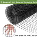Tongmo 24" x 100' Black Hardware Cloth, 1inch Mesh Chicken Wire Fence, 19 Gauge Vinyl Coated Wire and Welded Wire Roll,Garden Fence, Poultry Netting for Rabbit/Duck/Chicken Coop