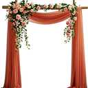 Wedding Arch Draping Fabric, 6.7 Yards Caramel Sheer Curtains Wedding Decorations for Ceremony, Caramel Chiffon Draping Fabric 29" x 20ft Backdrop