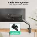 Single Monitor Desk Mount for 13-35 inch Ultrawide Flat/Curved Screens, Heavy Duty Gas Spring Monitor Arm Stand Holds up to 30.8lbs, Fully Adjustable, Clamp and Grommet Base