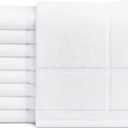 GOLD TEXTILES 12 Pack White Bath Mat Towels 20x30 Inches (Not a Bathroom Rug)- Cotton Blend Washable Economy Hotel Bath Mats