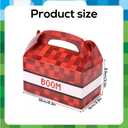 18pcs Pixel Theme Gift Box Bags, 3 Colors Video Game Goodie Theme Gift Treat Boxes with Handle Foldable Pixel Goody Party Favors for Boys Girls Birthday Decorations Supplies (Green/Brown/Red)