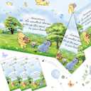 3PCS Blue Winnie Tablecloth Baby Shower Decorations Bear Table Cover Watercolor Plastic Disposable Thickened Tablecloth Oh Baby Gender Reveal Birthday Party Supplies for Kids Boys Girls - 54x108IN