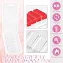 Leinuosen 100 Pcs 5 Cell Wax Melt Molds Empty Clear Wax Containers Easy to Use PET Plastic Clamshells for Wickless Candles Making Melting Packaging DIY, 5.5 x 2.6 Inch