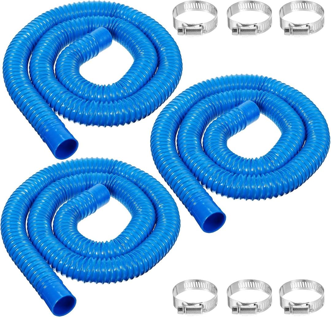3 Pcs 1.25" Pool Hose for Above Ground Pools 59" Long Filter Replacement Accessory Sand Filter Pumps Pool Vacuum Drain Hoses that Use for Bestway 330GPH 530GPH 1000GPH 607 637 Pump
