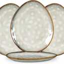 Henten Home Ceramic Appetizer Plates, 6.75 Inch Porcelain Dessert Plate, Cake, Snack Plates Set of 4, Salad Plate for Kitchen, Holiday Gifts, Dishwasher Safe (White)