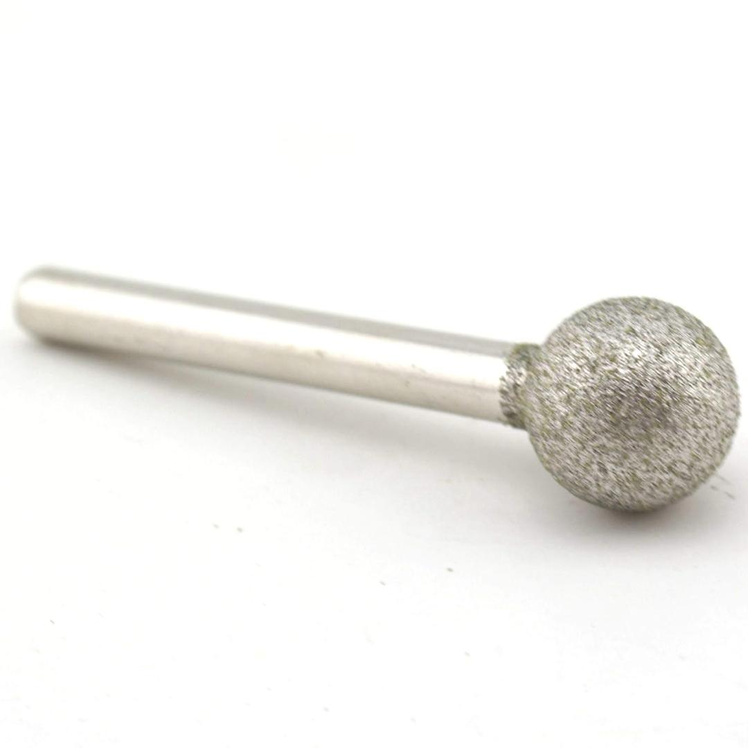 ILOVETOOL Spherical Head 16mm Diamond Grinding Bit Coated Mounted Points Round Ball Burs Grit 80 Shank 6mm for Jade Stone Jewelry Ceramic Carving Polishing