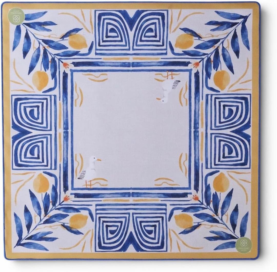 American Mahjong Mat 31.5" x 31.5" Table Mat, Canvas Bag, Amalfi Mediterranean Design
