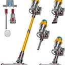 Cordless Vacuum Cleaner, 600W/50KPA, Max 70 Mins Runtime, Self-Standing Vacuum Cleaners for Home, Anti-Tangle Stick Vacuum, Smart Display Vacuum Cordless with 1.8L Cup for Pet Hair/Carpet (Gold)