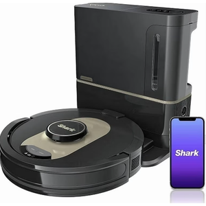 Shark AV2501AE AI Robot Vacuum with XL HEPA Self-Empty Base, Bagless, 60-Day Capacity, LIDAR Navigation, Perfect for Pet Hair, Compatible with Alexa, Wi-Fi Connected, Carpet & Hard Floor, Black