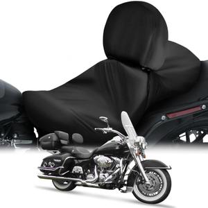 SAPUBK Waterproof Motorcycle Seat Rain Cover Compatible with Harley Davidson Touring Street Glide Road King Electra Glide Road Glide(Two Up Seat with Driver Backrest) for Snow Rain Dust Protection