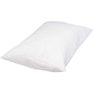 Amazon Basics Queen Size Pillowcase with Zipper, 100% Cotton Hypoallergenic, White (31 x 21 Inches), Pillows Not Included