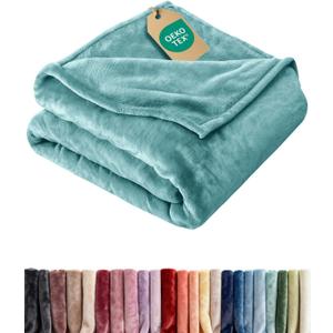 Ultra Soft Fleece Blanket Throw Size - Flannel Fleece Luxury Throw Blanket Lightweight for Couch Bed Chair - Thick, Warm & Breathable - All Season Cozy Fuzzy, Anti-Static Microplush Bedding, Turqoise
