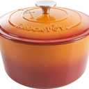 Crock-Pot Artisan Round Enameled Cast Iron Dutch Oven, 5-Quart, Sunset Orange