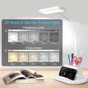BOHON Desk Lamp for Home Office Desk Light with USB-C Charging Port White