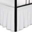 Biscaynebay Wrap Around Bed Skirts with Split Corners for Queen Beds 14" Drop, White Elastic Dust Ruffles Adjustable Easy Fit Wrinkle & Fade Resistant Silky Luxurious Fabric Machine Washable