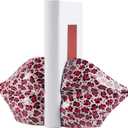 Leopard Print Lips Decorated Bookends，Set of 2 Heavy Decorative Book Stoppers，Unique Resin Decoration，Creative Desktop Decor for Study Room Hotel Office Shelves