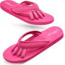Pedi Couture Pedicure Sandals with Built In Toe Separators for Women - Comfortable Spa Style Flip Flops for Home, Salon, Yoga & Gym Use (Small, Fuchsia)