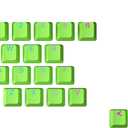 Ranked Rubber Keycap Set | Double Shot Translucent | OEM Profile for Mechanical Gaming Keyboard (Neon Green, 23 Keys)