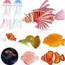 Weewooday 7 Pieces Artificial Fish Colorful Fake Fish Glowing Effect Aquarium Decor Floating Ornament for Tank Decoration(Classic Color)