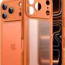 JETech Matte Case for iPhone 17 Pro 6.3-Inch, Shockproof Military Grade Drop Protection, Full Camera Lens Protection, Frosted Translucent Back Minimalist Phone Cover (Orange)